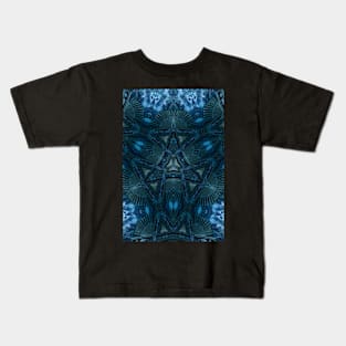 Blue steampunk pattern Kids T-Shirt